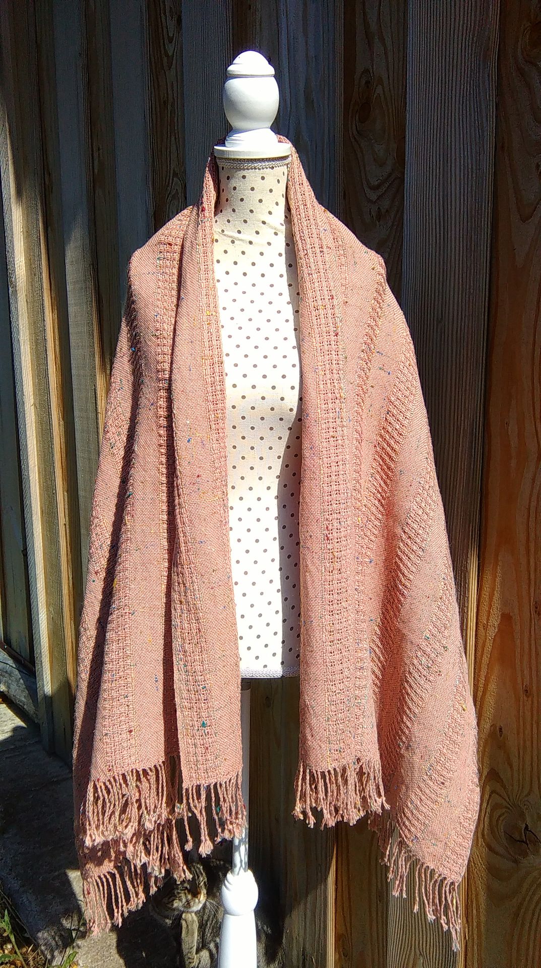 étole tissée-coton lin